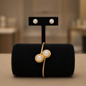 Athena Pearl Duo Bracelet and Pearl Stud Earrings
